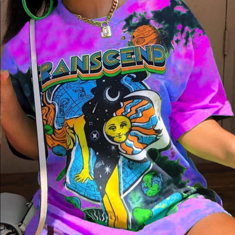 Tie dye space tee